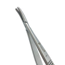 Castrovejo Needle Holder, Tungsten Carbide, 5.5" (14cm), Curved with Lock, Serrated