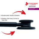 Cross Canada® 11-208 Cross-X™ Clinician Monitoring Stethoscope, Black-Finish Chestpiece, Black Tube, Stem and Headset