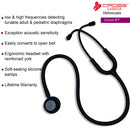 Cross Canada® 11-208 Cross-X™ Clinician Monitoring Stethoscope, Black-Finish Chestpiece, Black Tube, Stem and Headset