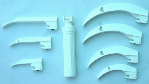 DISPOSABLE MACINTOSH & MILLER LARYNGOSCOPE COMBO SET WITH 7 BLADES AND HANDLE (STERILIZED)