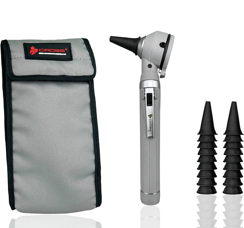 Cross Canada 11-078 Physician Fiber Optic LED Pocket Otoscope Diagnostic Set, Gray