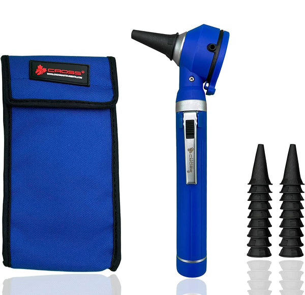 Cross Canada 11-081 Physician Fiber Optic LED Pocket Otoscope Diagnostic Set, Blue