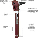 Cross Canada 11-091 Physician Fiber Optic LED Pocket Otoscope Diagnostic Set, Burgundy