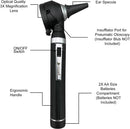 Cross Canada 11-083 Physician Fiber Optic LED Pocket Otoscope Diagnostic Set, Black