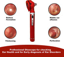 Cross Canada 11-082 Physician Fiber Optic LED Pocket Otoscope Diagnostic Set, Red