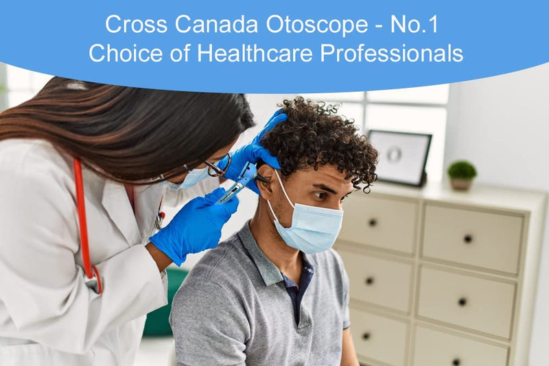 Cross Canada 11-079 Physician Fiber Optic LED Pocket Otoscope Diagnostic Set, Ceil Blue
