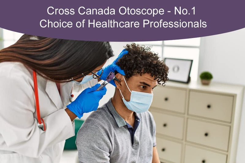 Cross Canada 11-085 Physician Fiber Optic LED Pocket Otoscope Diagnostic Set, Purple