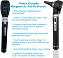 Cross Canada 11-095 Physician Fiber Optic LED Pocket Otoscope and Ophthalmoscope Diagnostic Set, Black