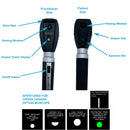 Cross Canada 11-095 Physician Fiber Optic LED Pocket Otoscope and Ophthalmoscope Diagnostic Set, Black