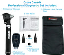 Cross Canada 11-095 Physician Fiber Optic LED Pocket Otoscope and Ophthalmoscope Diagnostic Set, Black
