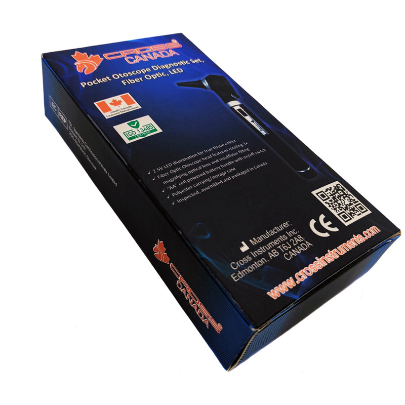 Cross Canada 11-092 Physician Fiber Optic LED Pocket Otoscope Diagnostic Set, Tangerine